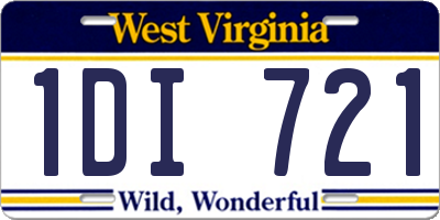 WV license plate 1DI721