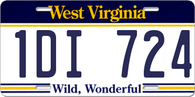 WV license plate 1DI724