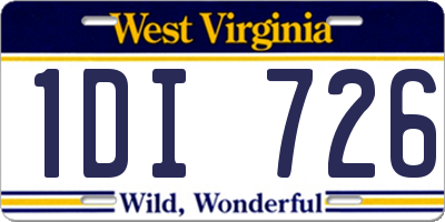 WV license plate 1DI726