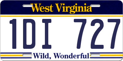 WV license plate 1DI727