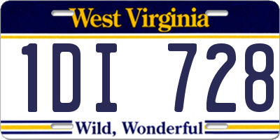 WV license plate 1DI728