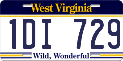 WV license plate 1DI729