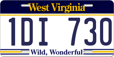WV license plate 1DI730