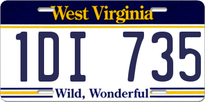 WV license plate 1DI735