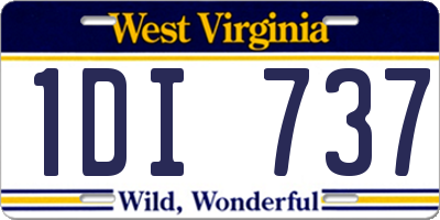 WV license plate 1DI737
