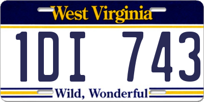 WV license plate 1DI743
