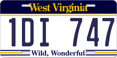 WV license plate 1DI747