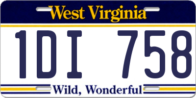 WV license plate 1DI758