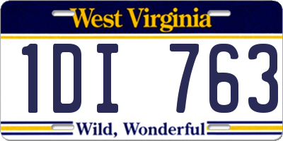 WV license plate 1DI763