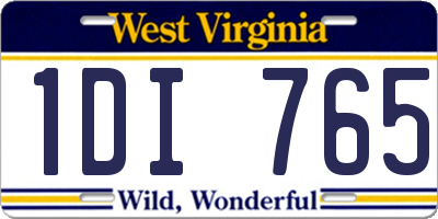 WV license plate 1DI765