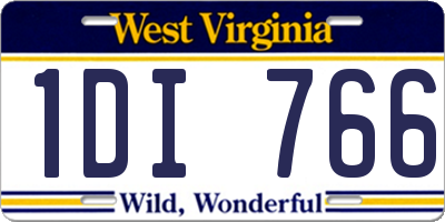 WV license plate 1DI766