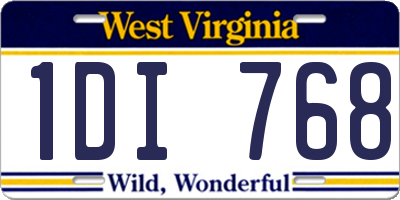 WV license plate 1DI768