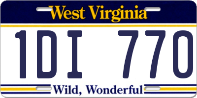 WV license plate 1DI770