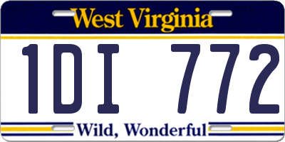 WV license plate 1DI772
