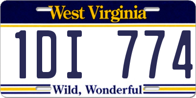 WV license plate 1DI774
