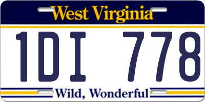 WV license plate 1DI778