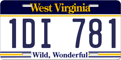 WV license plate 1DI781