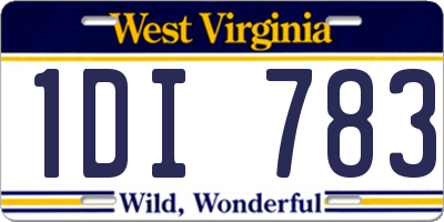 WV license plate 1DI783