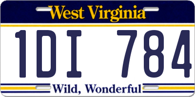 WV license plate 1DI784