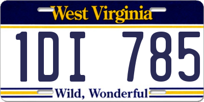 WV license plate 1DI785