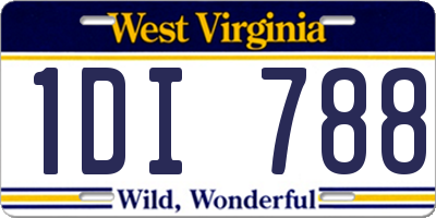 WV license plate 1DI788