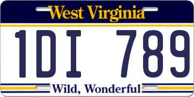 WV license plate 1DI789