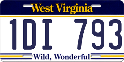 WV license plate 1DI793