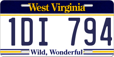 WV license plate 1DI794