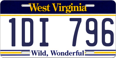 WV license plate 1DI796