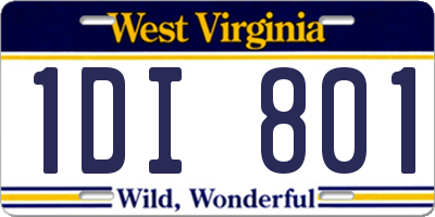 WV license plate 1DI801