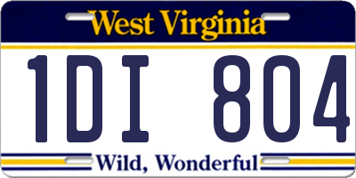 WV license plate 1DI804