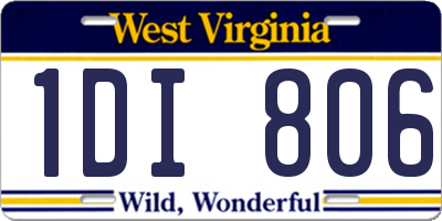WV license plate 1DI806