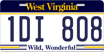 WV license plate 1DI808
