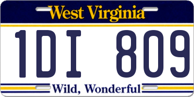 WV license plate 1DI809