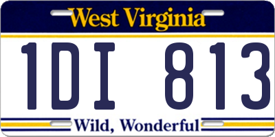 WV license plate 1DI813
