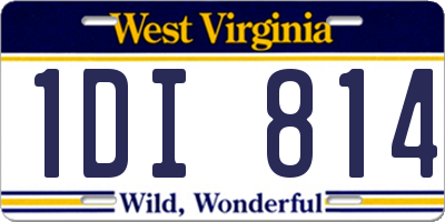 WV license plate 1DI814