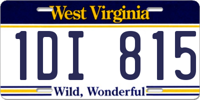 WV license plate 1DI815