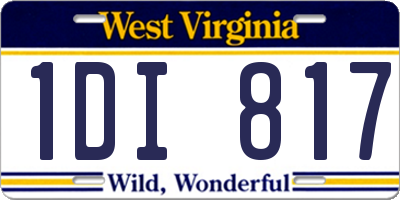 WV license plate 1DI817