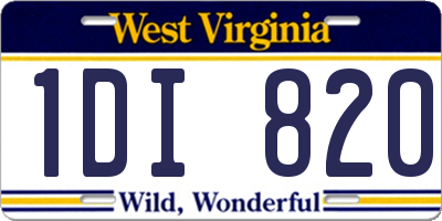 WV license plate 1DI820