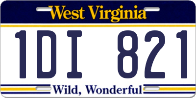 WV license plate 1DI821