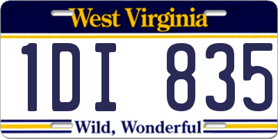 WV license plate 1DI835