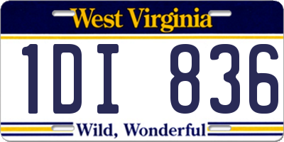 WV license plate 1DI836