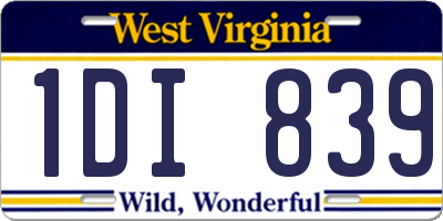 WV license plate 1DI839