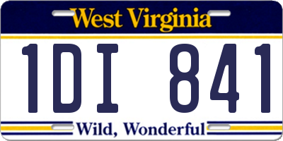 WV license plate 1DI841