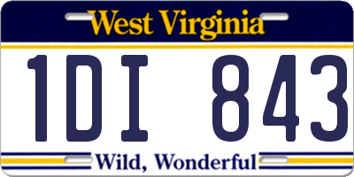 WV license plate 1DI843