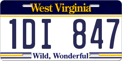 WV license plate 1DI847