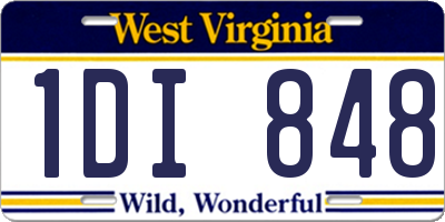 WV license plate 1DI848