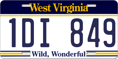 WV license plate 1DI849