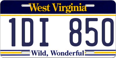 WV license plate 1DI850
