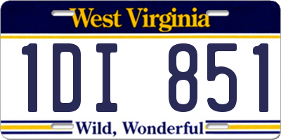 WV license plate 1DI851